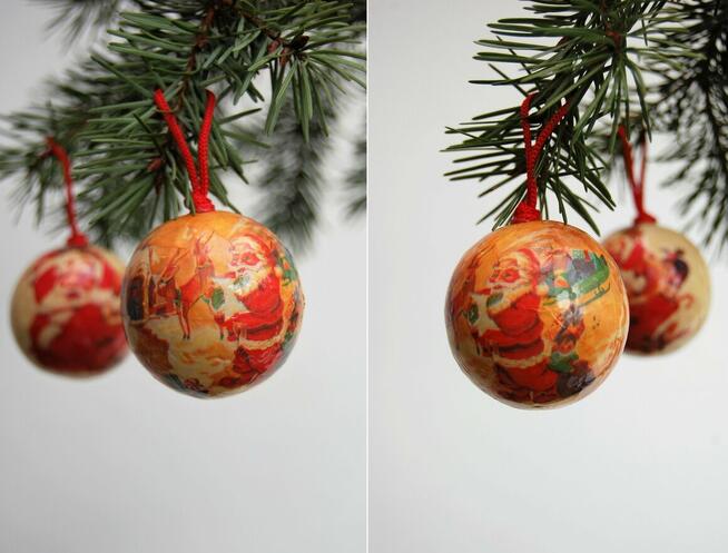 Bombka, francuskie bombki decoupage, vintage, Mikołaj 6 szt.