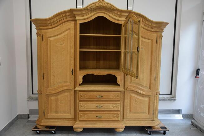 kredens - witryna z drewna dębowego