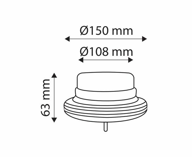 Lampa Ostrzegawcza LED 12/24 na śrubę, UFO, 3 funkcje,