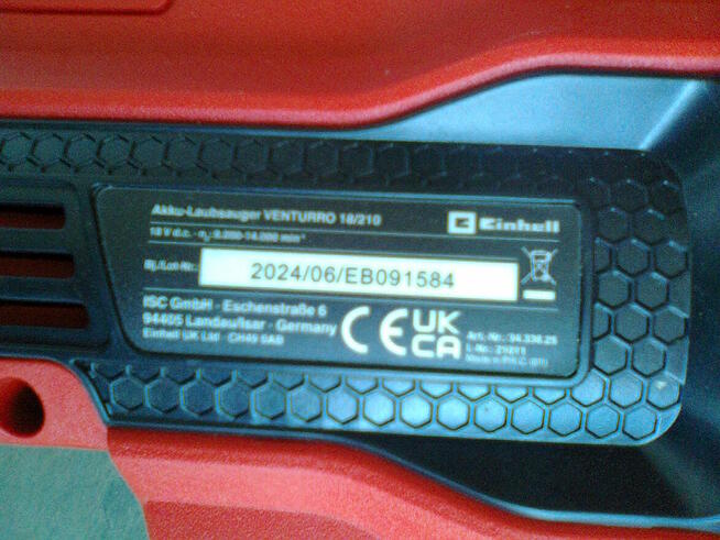 Odkurzacz dmuchawa do liści Einhell Venturro 18/210 Power X