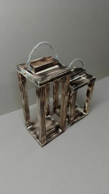 Lampion opalany 2szt latarnia drewniana drewniany XXL