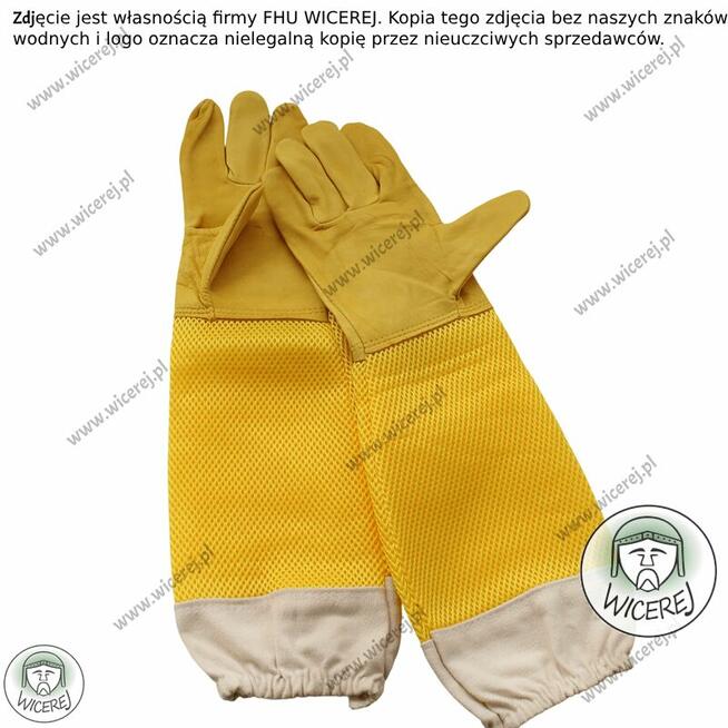 Premium Skórzane Rękawice Pszczelarskie Oddychające L (9)