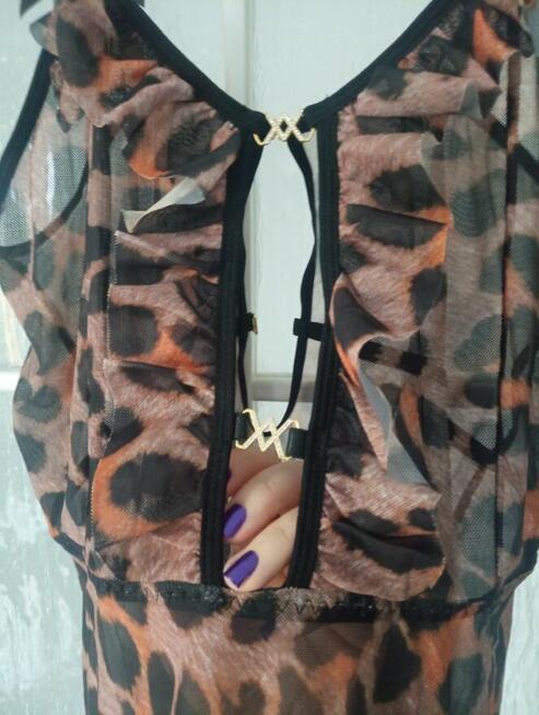 Koszulka nocna w panterkę, XL