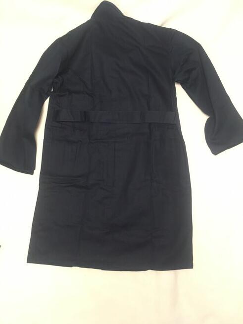 Fartuch roboczy czarny Nowy Bawełna L laborki warsztat