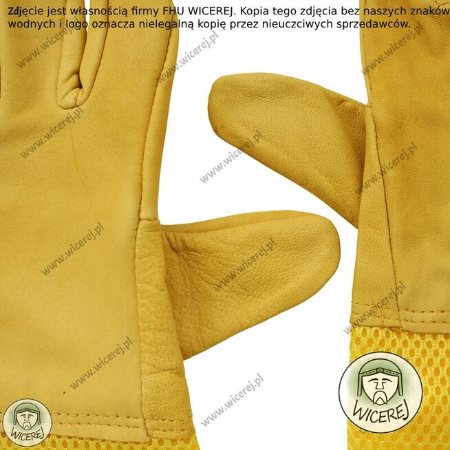 Premium Skórzane Rękawice Pszczelarskie Oddychające L (9)