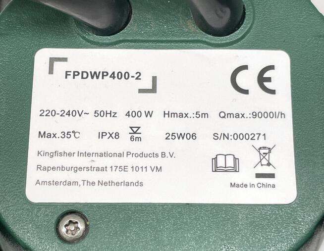 Pompa zanurzeniowa do brudnej wody 400 W