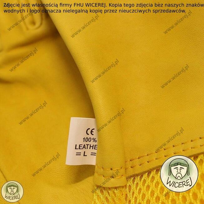 Premium Skórzane Rękawice Pszczelarskie Oddychające L (9)