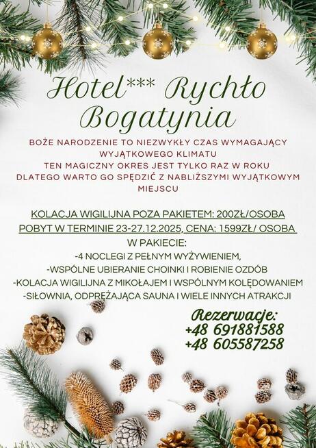 Boże Narodzenie 2025- Hotel Rychło Bogatynia