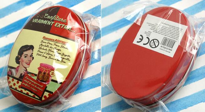 Mała, owalna puszka pin - up girl, housewife, retro, vintage