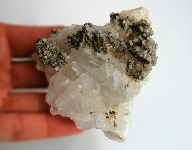 Kryształ górski, piryt szczotka naturalny Bułgaria