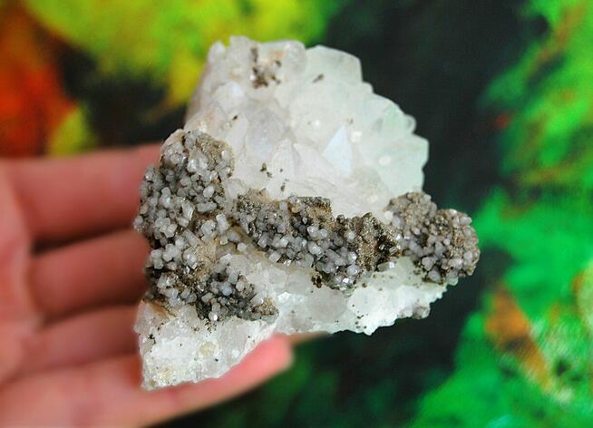 Kryształ górski, piryt szczotka naturalny Bułgaria