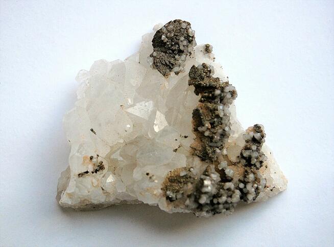 Kryształ górski, piryt szczotka naturalny Bułgaria