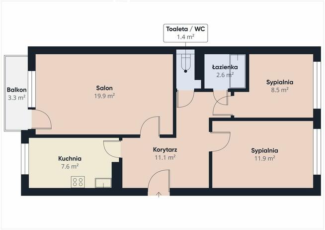 Mieszkanie 3 pokojowe Nowomiejska