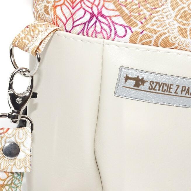 Torebka Sakiewka Kremowa z Motywem Mandali – Handmade