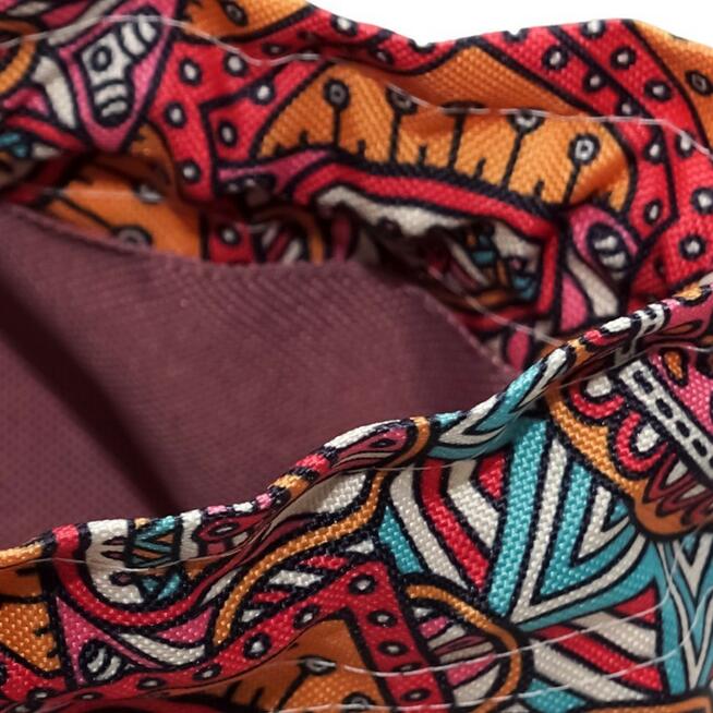 Torebka Sakiewka Bordowa z Motywem Orientalnej Mandali – Handmade