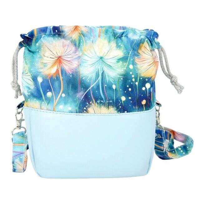 Torebka Sakiewka Błękitna z Motywem Dmuchawców – Handmade