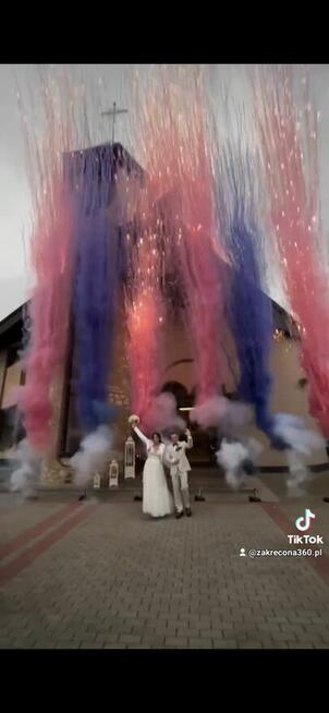 Foto-budka360, ciężki dym, wiatraki iskier fontanna iskier