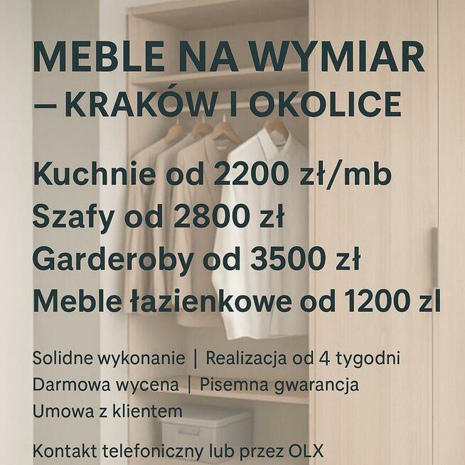 Kuchnie na wymiar od 2200zł/m2 Kraków i okolice – solidnie