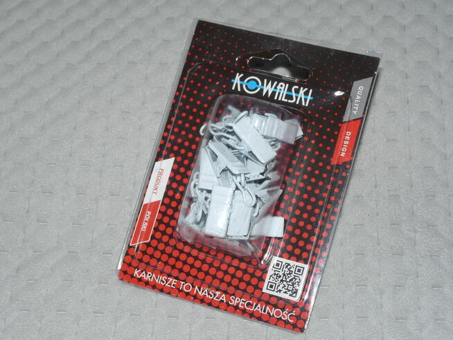 Żabki klamerki do zasłon firan 20 szt. białe metalowe