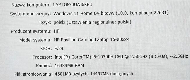 HP 16-A0025NW 16,1Intel Core i5 16 GB / 512 GB / GTX 1650Ti