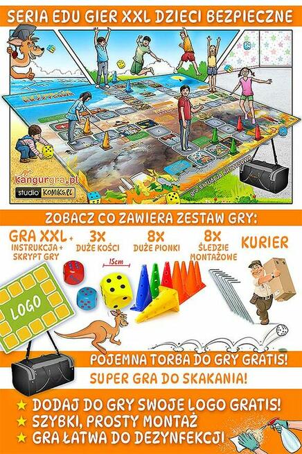 Gra XXL SYTUACJA KRYZYSOWA dla DZIECI do skakania, nauki i z