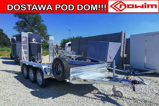 Przyczepa koparkowa do walca agregatu 3 osiowa 3500kg najazd