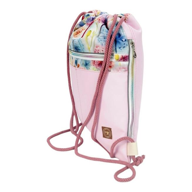 Worko-Plecak Różowy z Motywem Dmuchawców – Handmade z Ukrytą Kieszenią na Zamek