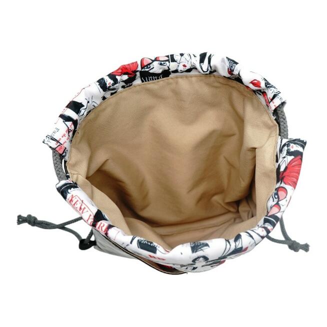 Worko-Plecak Czarny z Motywem Fashion – Handmade z Ukrytą Kieszenią na Zamek