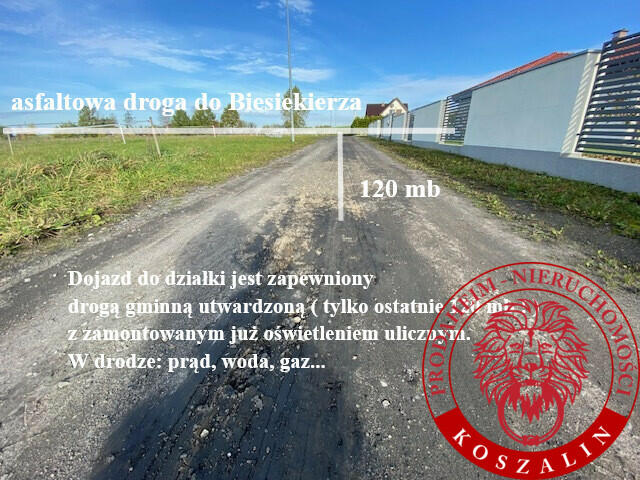 Biesiekierz działka budowl. z mediami przy działce