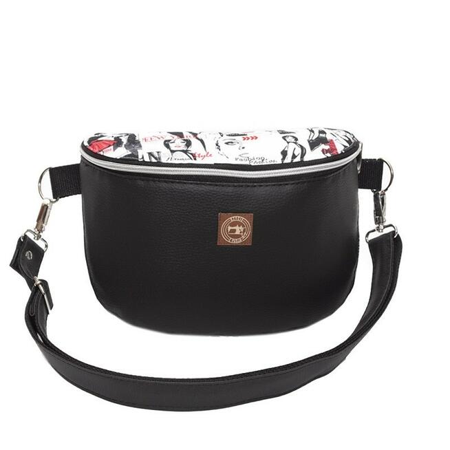 Torebka-Nerka Czarna z Motywem Fashion – 3w1 Handmade