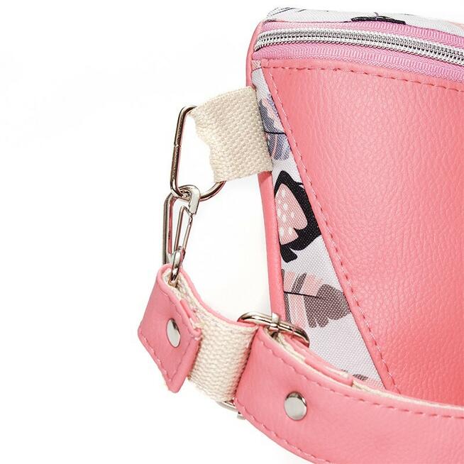 Torebka-Nerka Różowa z Motywem Piórek – 3w1 Handmade