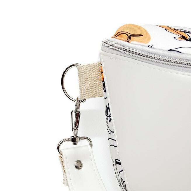 Torebka-Nerka Biała z Motywem Artystycznych Twarzy – 3w1 Handmade