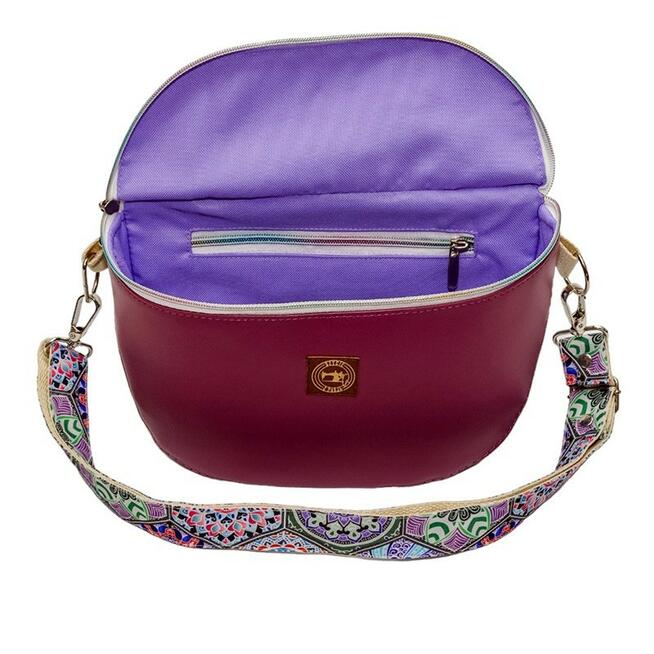 Torebka-Nerka Ciemnofioletowa z Geometrycznym Motywem – 3w1 Handmade