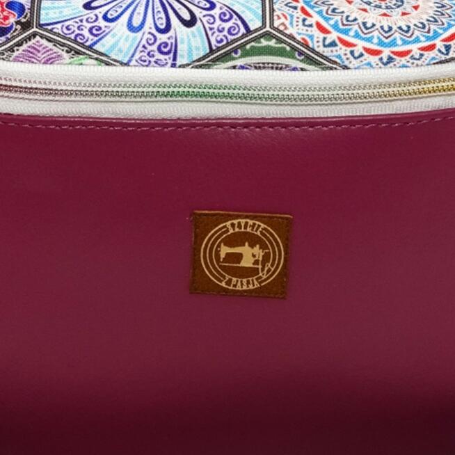 Torebka-Nerka Ciemnofioletowa z Geometrycznym Motywem – 3w1 Handmade