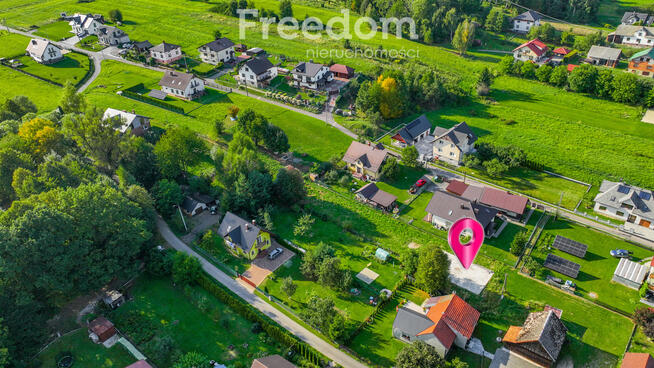 Działka budowlana z fundamentem – Łękawica