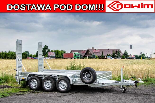 Przyczepa koparkowa do walca agregatu 3 osiowa 3500kg najazd