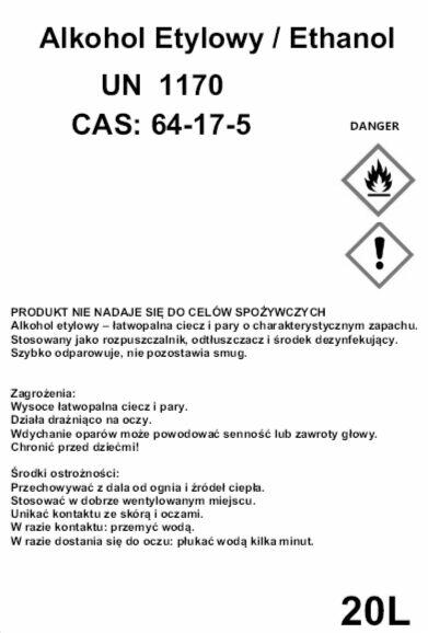 Alkohol etylowy / Etanol / Ethyl alcohol CZDA CAS 64-17-5