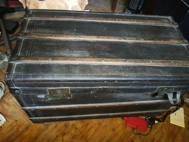 Skórzany Kufer podróżny z końca XIX w