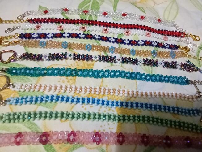 Bransoletka z koralików krysztalowych