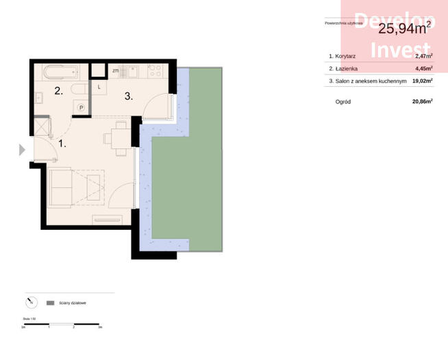 Nowe mieszkanie > 25,94 m2
