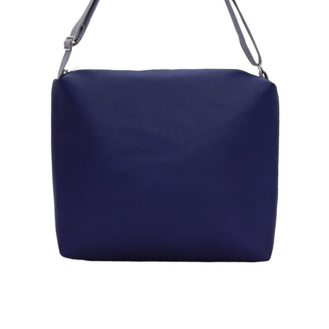 Torebka Na Ramię z Motywem Dziewczyny z Wiolonczelą i Granatową Ekoskórą – Handmade