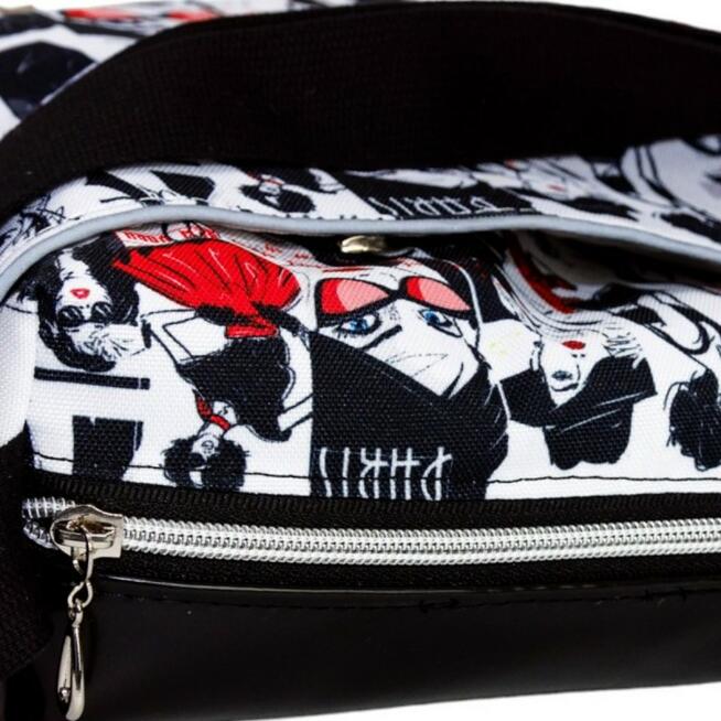 Torebka Na Ramię z Motywem Fashion i Czarną Ekoskórą – Handmade