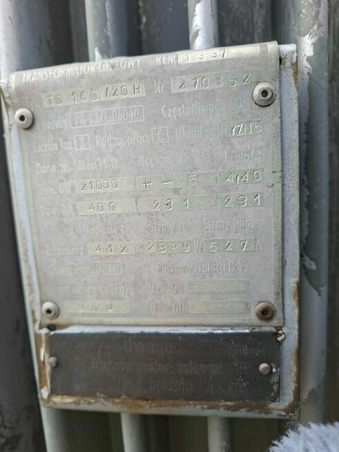 Transformator olejowy TO 160/20H 160 kVA 21/0.4 kV REM 1997