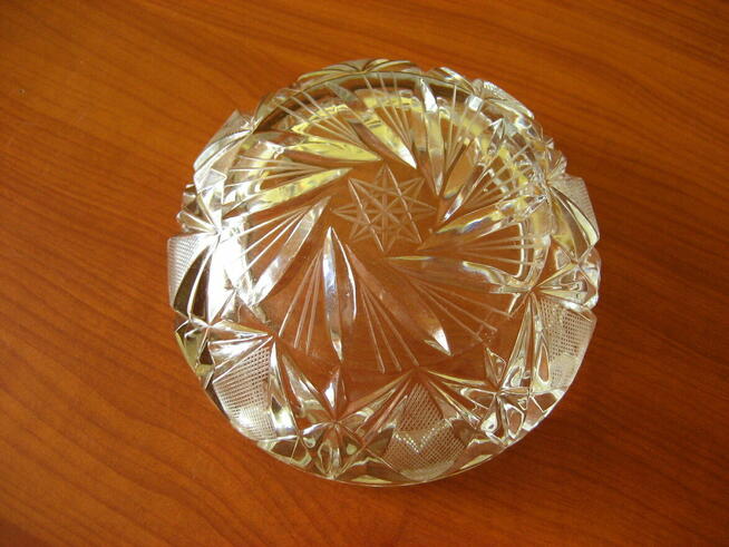 Kryształowa ciężka popielniczka. Kryształ PRL. Elegancka