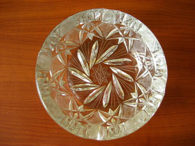 Kryształowa ciężka popielniczka. Kryształ PRL. Elegancka