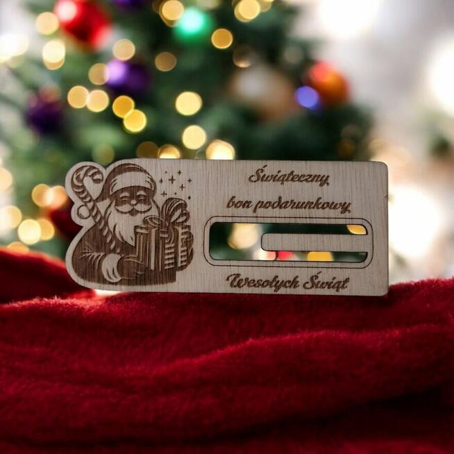Drewniany Bon Podarunkowy, Prezent na Święta