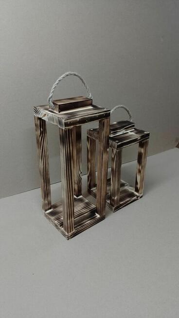 Lampion opalany 2szt latarnia drewniana drewniany XXL