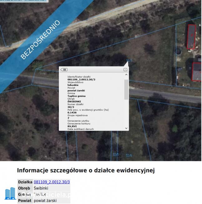 Działka 1 436 m², Świbinki