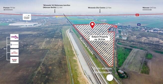 Działka przemysłowo-magazynowa 19 ha z DŚ