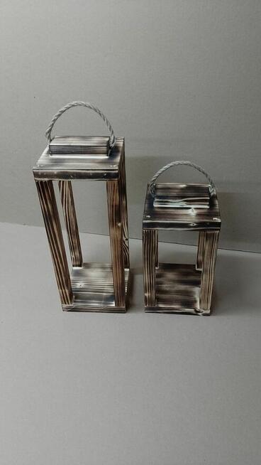 Lampion opalany 2szt latarnia drewniana drewniany XXL